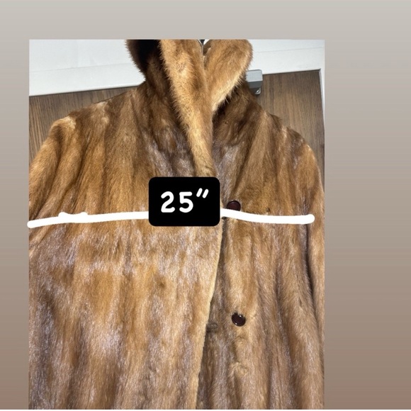 Luxurious Brown real Fur Coat size 14-16 XL - Picture 3 of 4